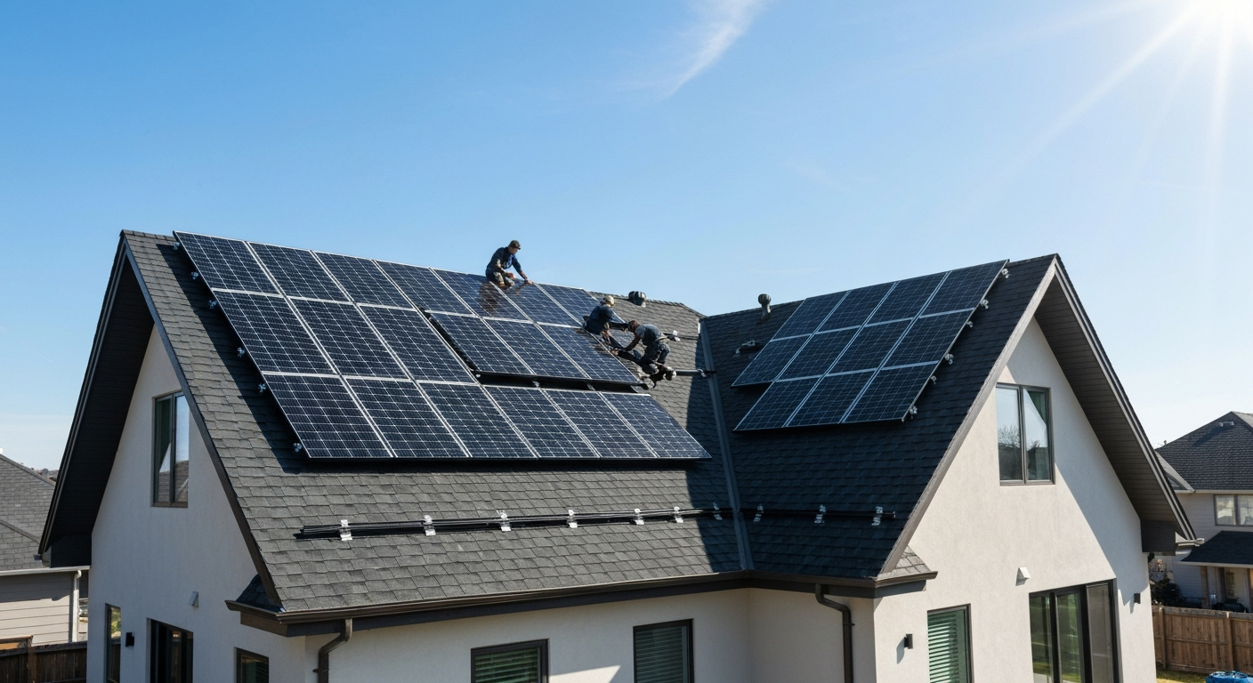 Professional solar panel installation