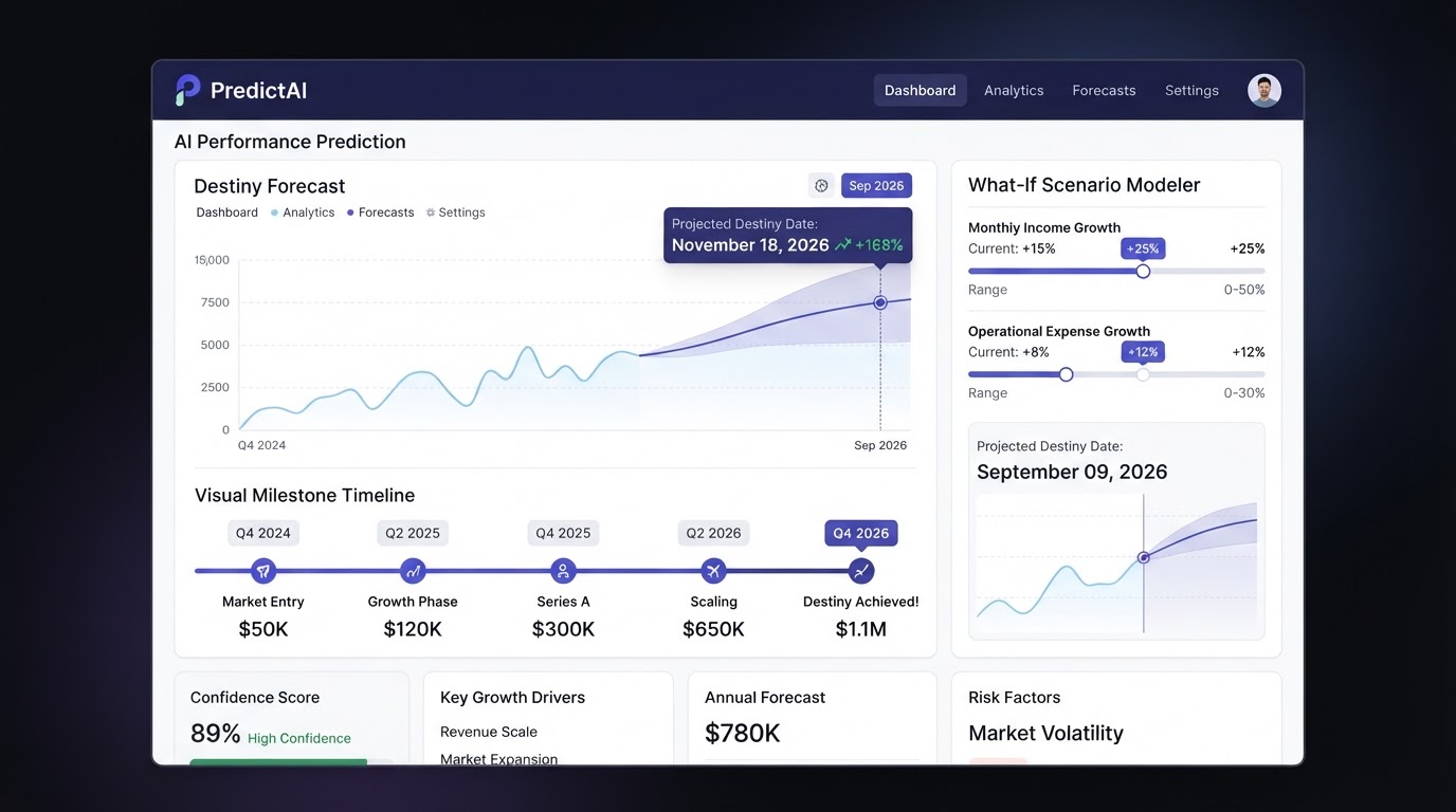 AI Performance Prediction dashboard interface