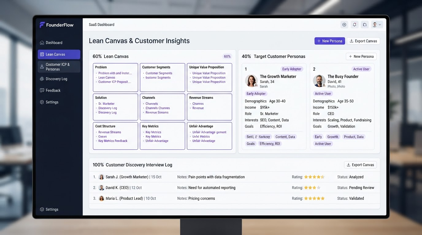 Discovery & Strategy Studio dashboard interface