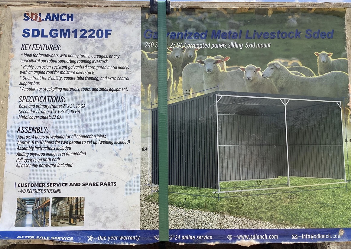 SDLANCH 12ft x 20ft Galvanized Metal Livestock Shed alternate view