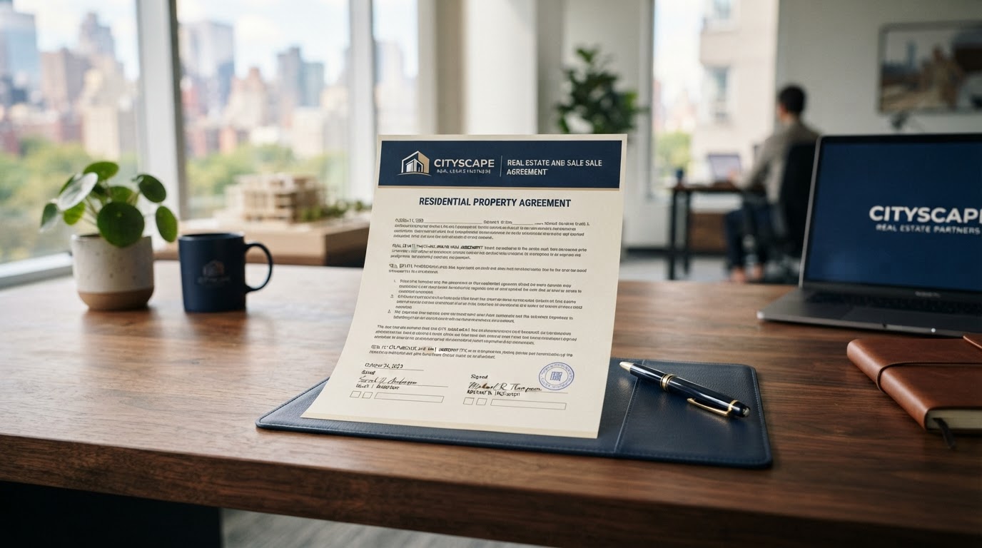 Real estate documents and pen on a wooden desk representing NAR settlement changes