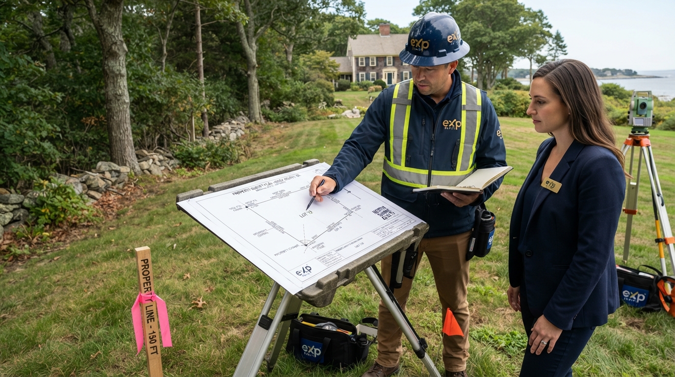 Property survey document with boundary lines and measurements for a North Shore home