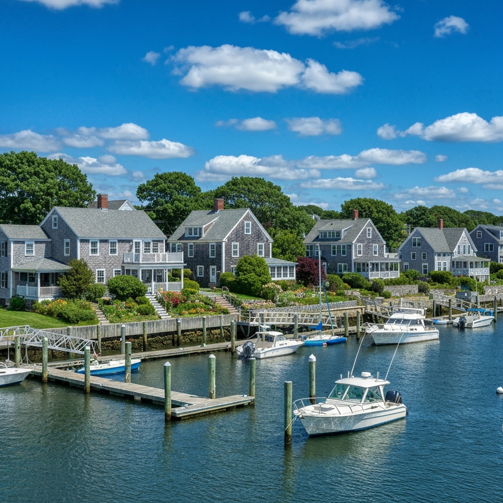 Charming historic homes near the Bass River in Ryal Side