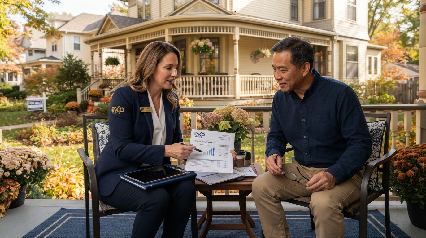 North Shore home seller reviewing a low appraisal report with their real estate agent