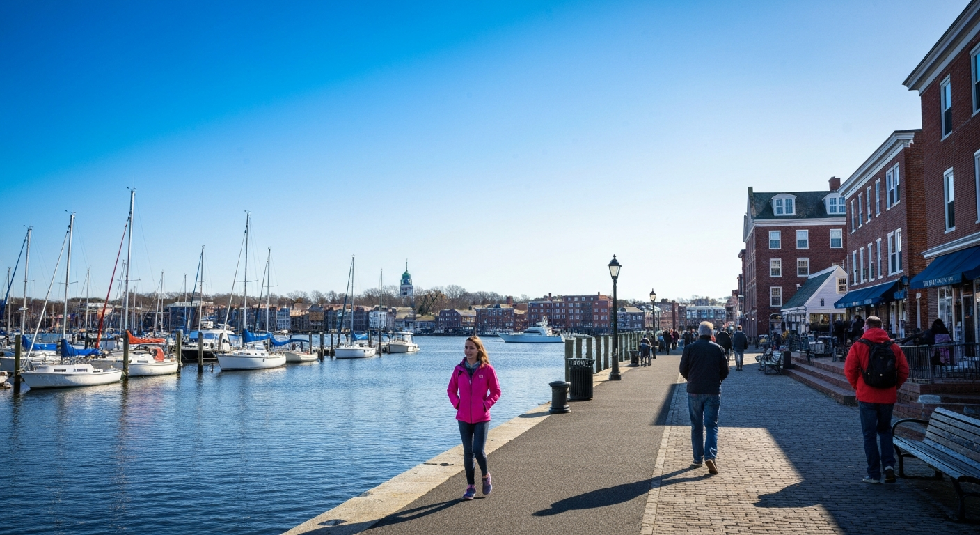 Newburyport Massachusetts Merrimack River waterfront boardwalk