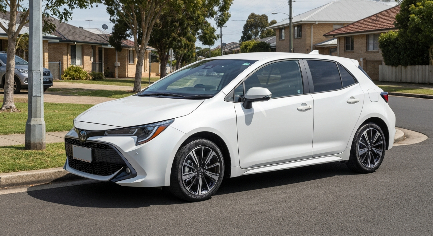 White Toyota Corolla Hatchback