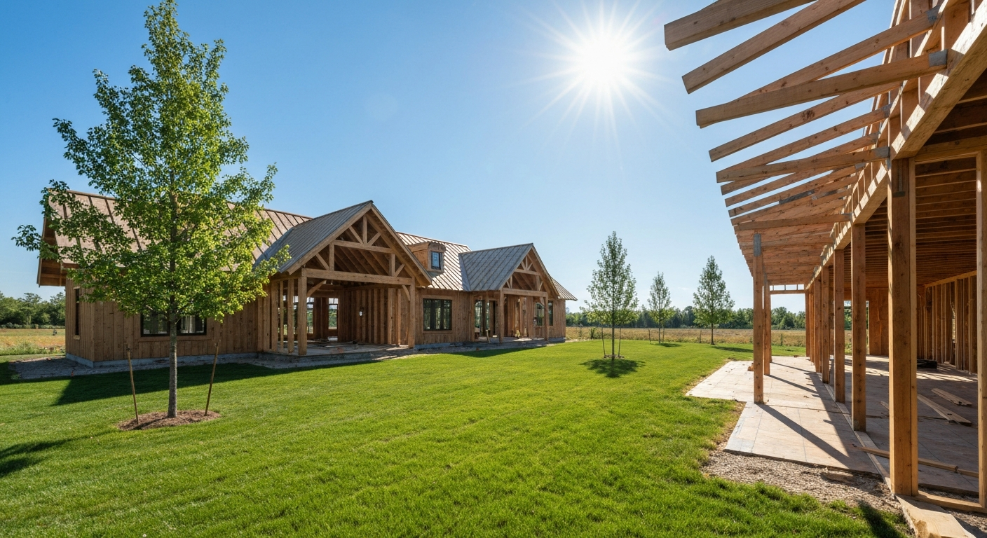Custom home construction framing