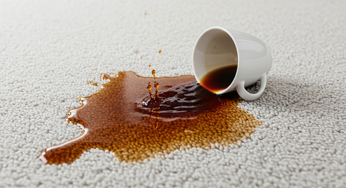 Coffee spill on carpet