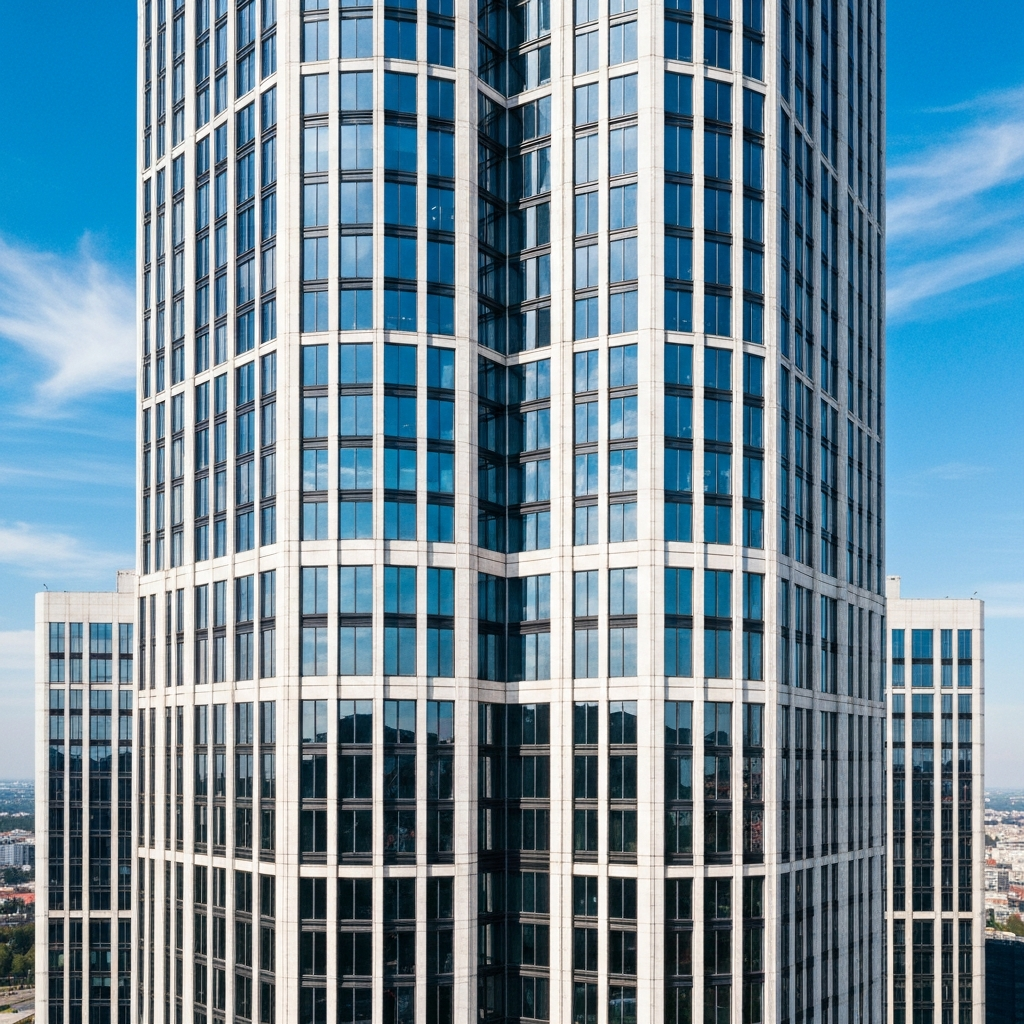 Corporate building glass