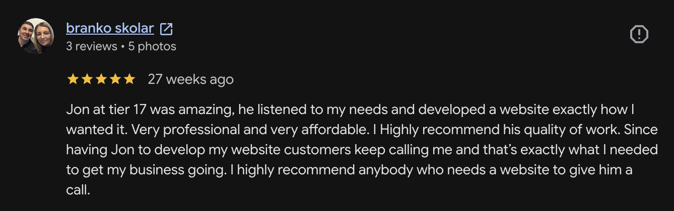 Branko Skolar Google Review