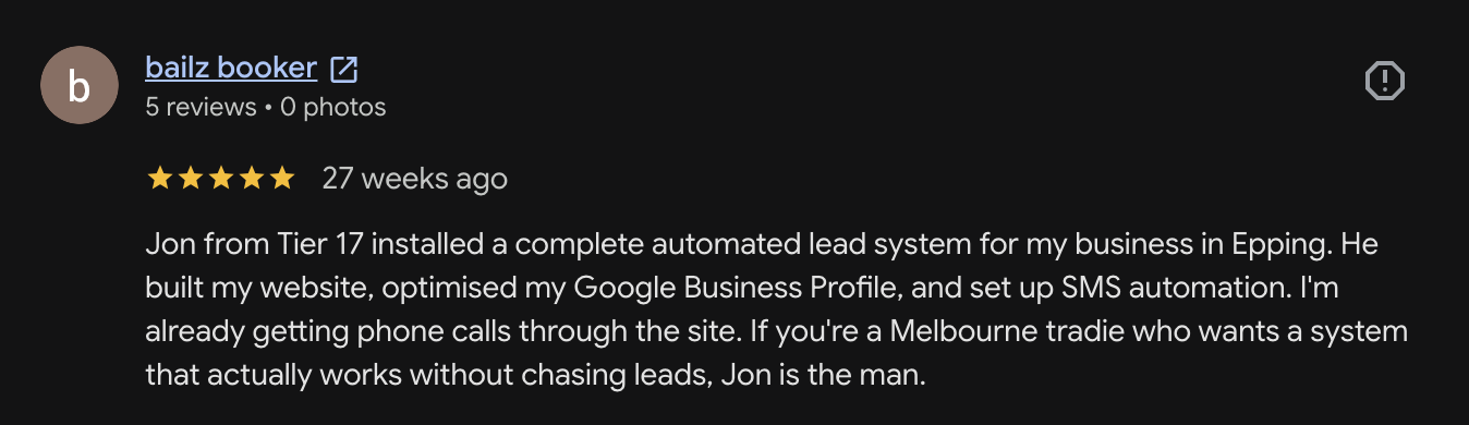 Bailey Booker Google Review - Gutter Guy Vic
