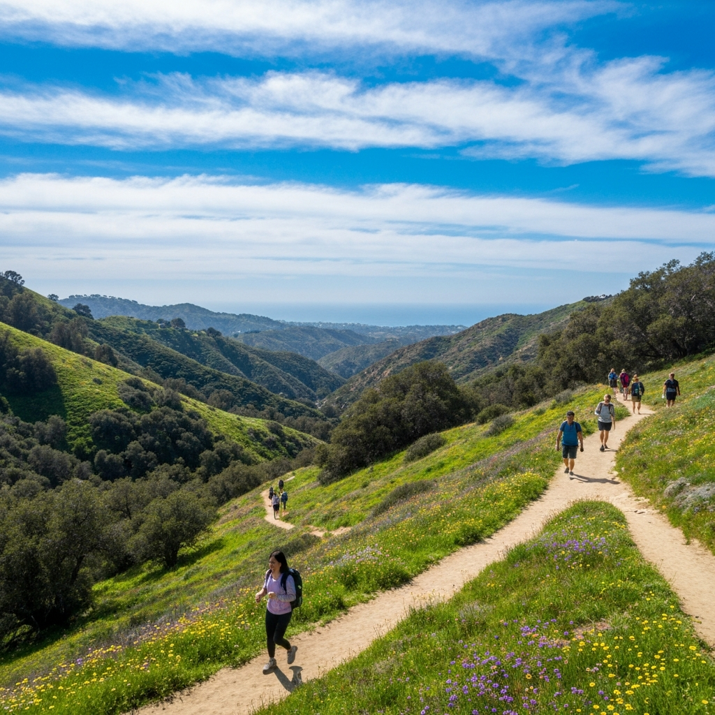 Hiking the nearby Santa Monica Mountains
