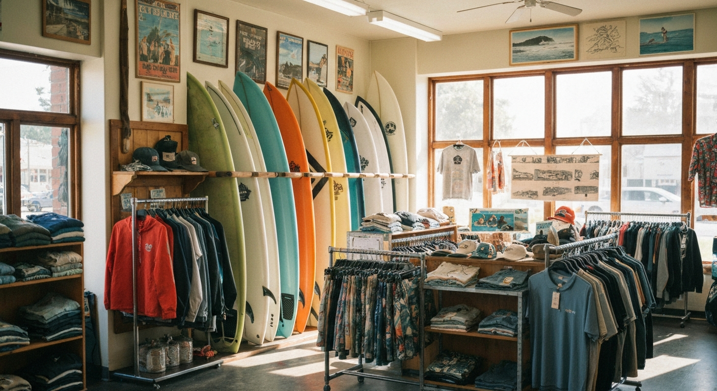 Surf shops featuring authentic local gear