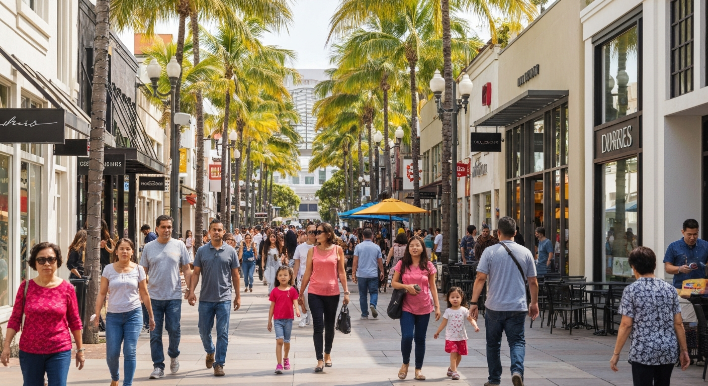 The open-air Third Street Promenade