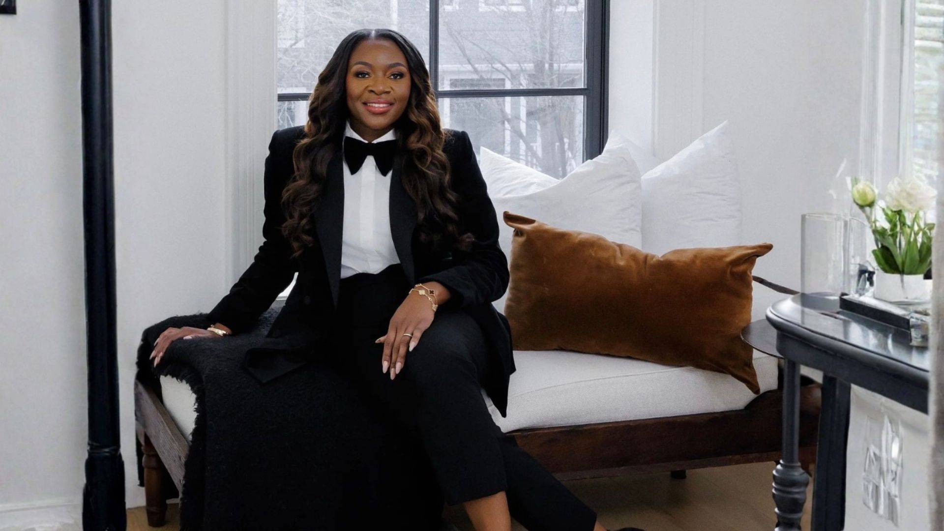 Black bridal makeup and hair by Nicki Rouge Brands — editorial portrait of founder Nicki Rouge