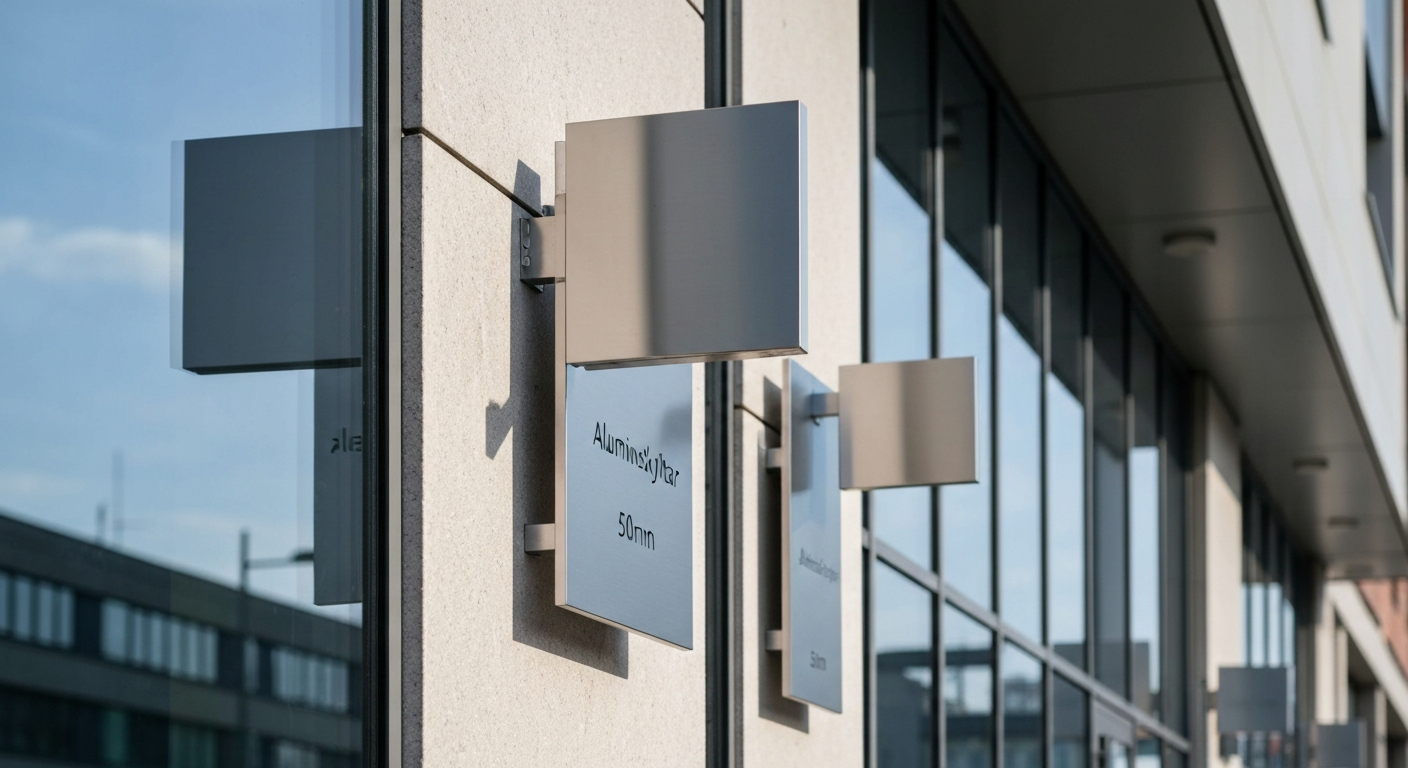 Fasadskylt i aluminium