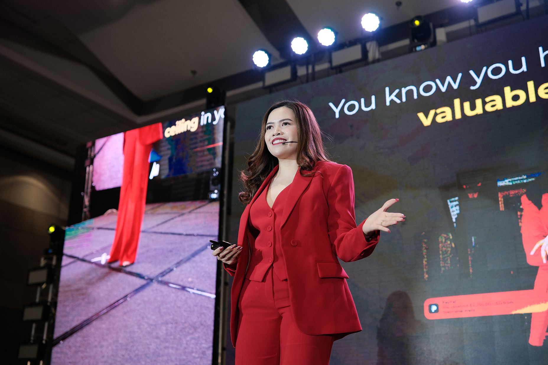Coach Sheena on stage