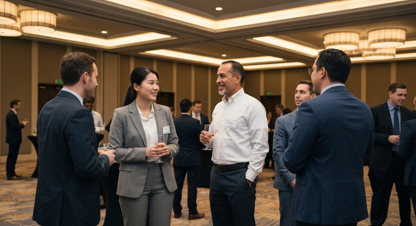 Abstract networking background for TurkCham Korea events and business forums