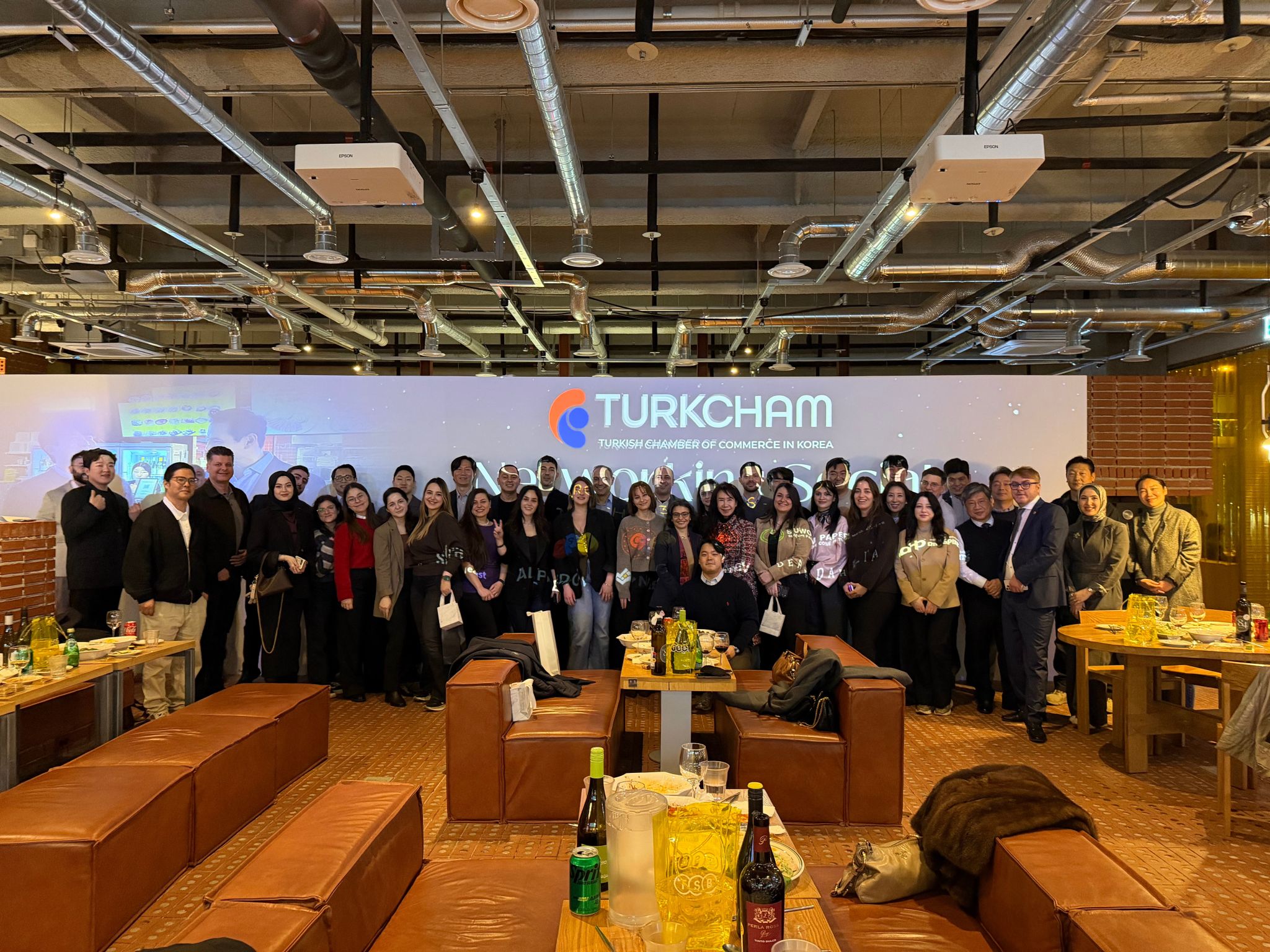 Abstract networking background for TurkCham Korea events and business forums