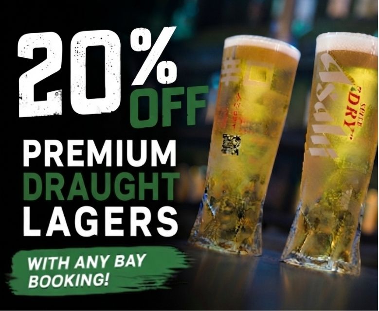 20% Off Premium Draught Lagers