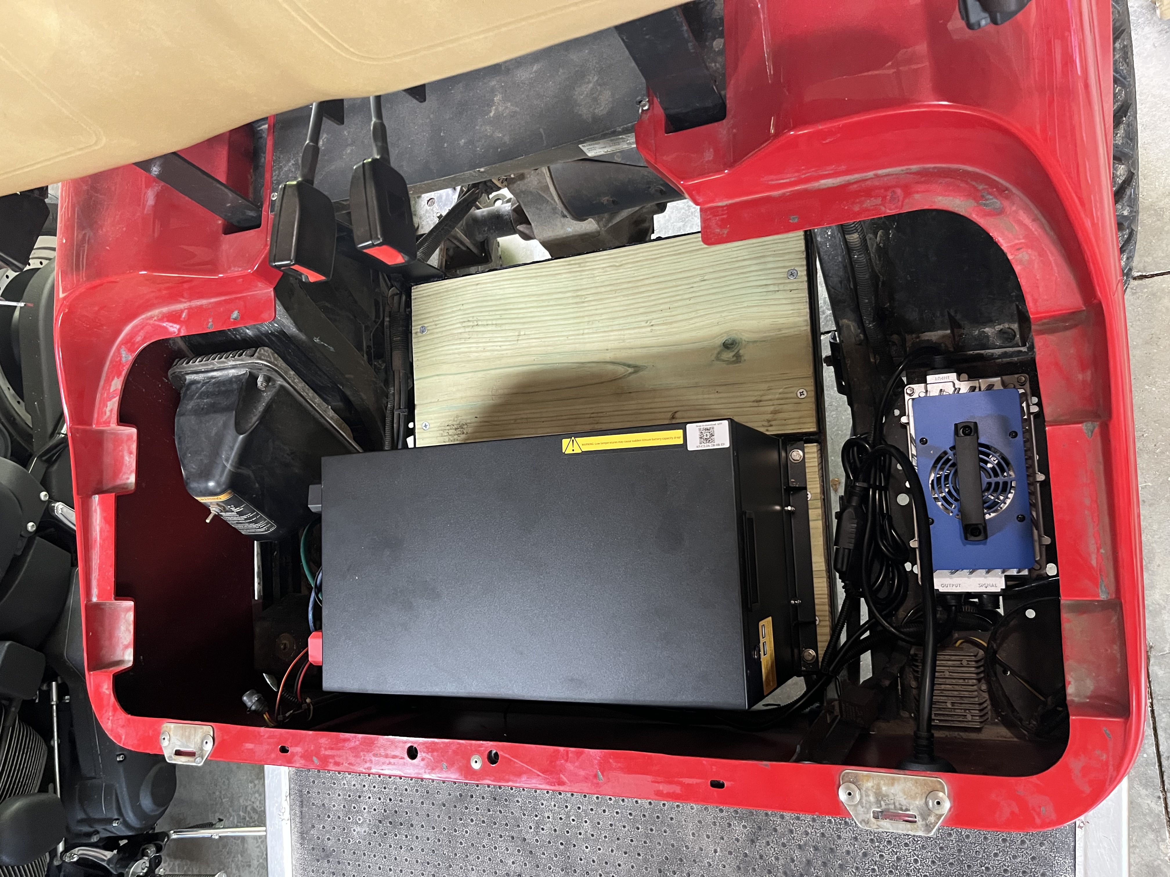 Golf cart after lithium battery installation by Shafer's, example 1