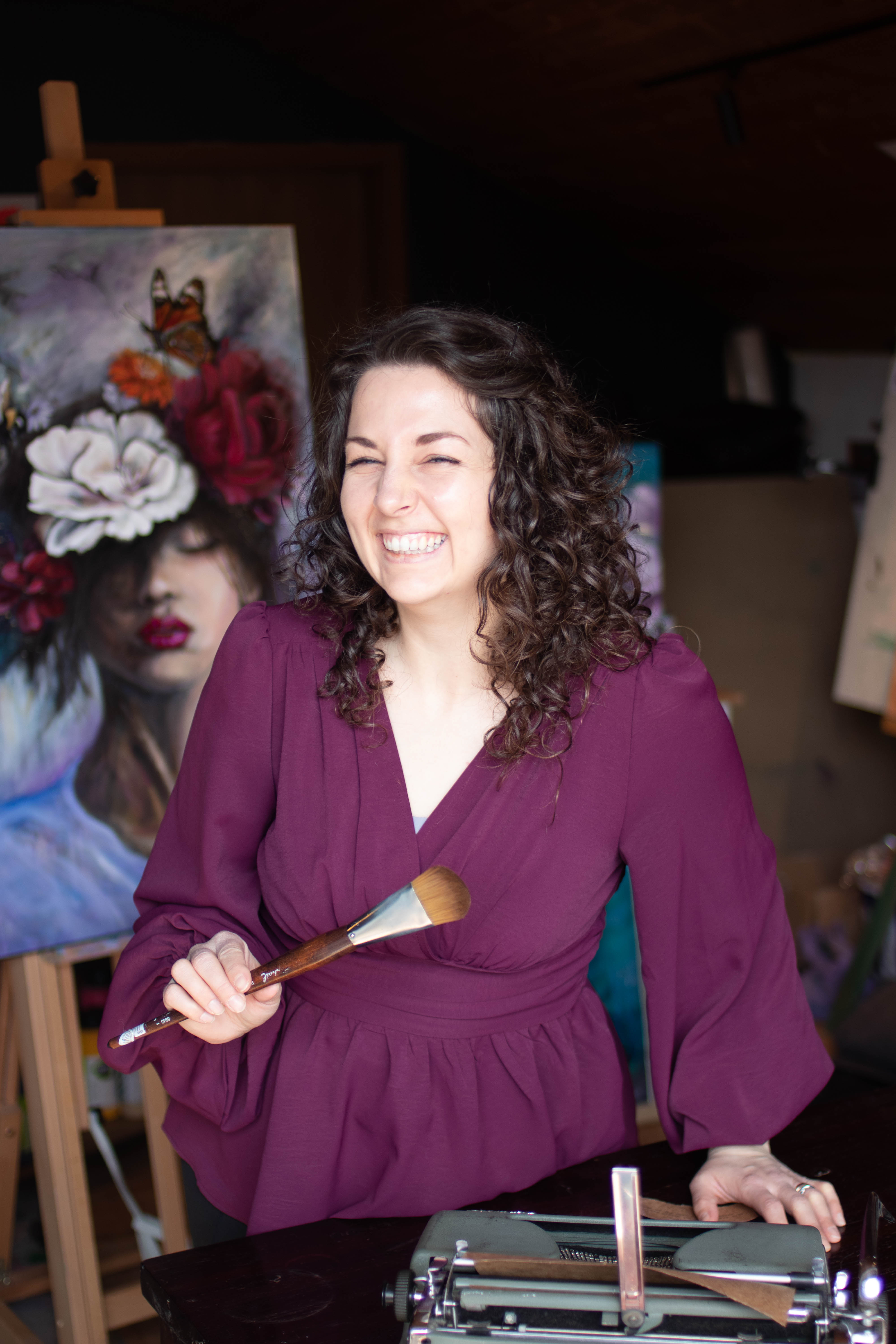 Taylor Chey in her sunlit studio