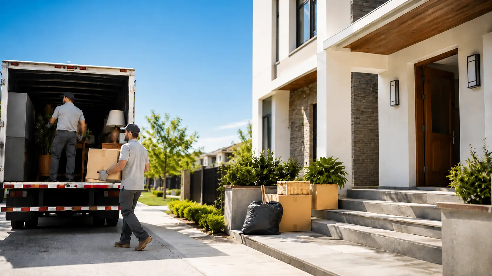 Movers loading truck