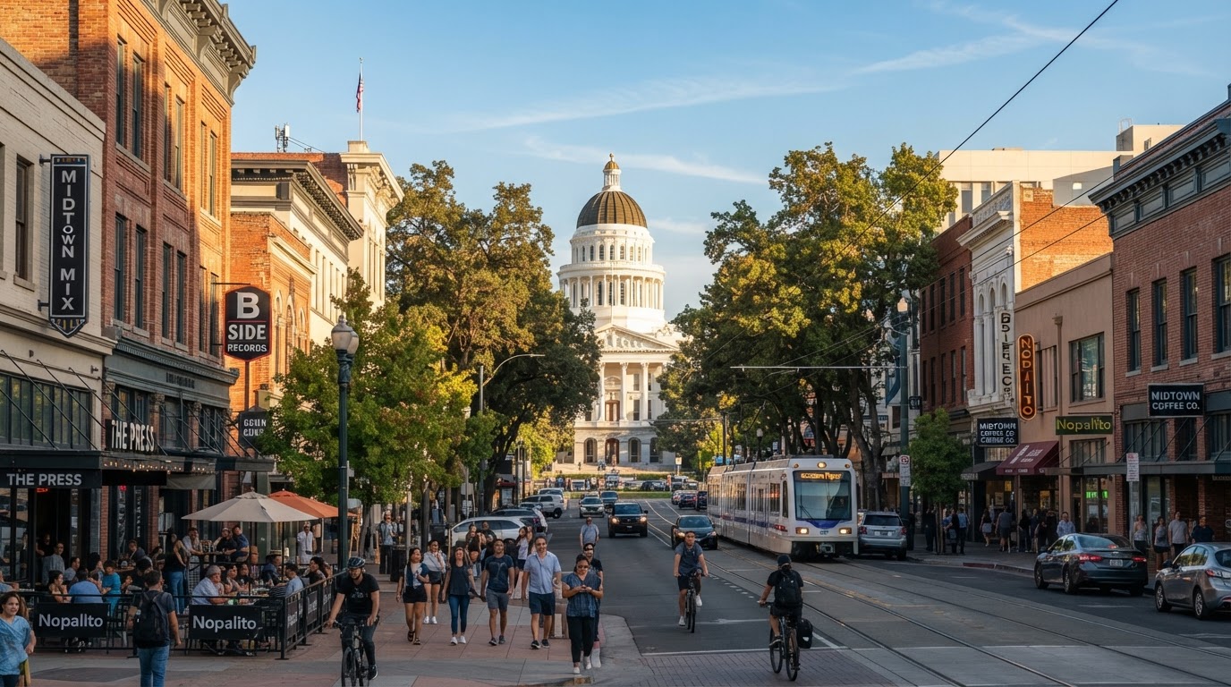 Midtown Sacramento with the Capitol dome in view, CA – Radiant EPS electrician and plumber