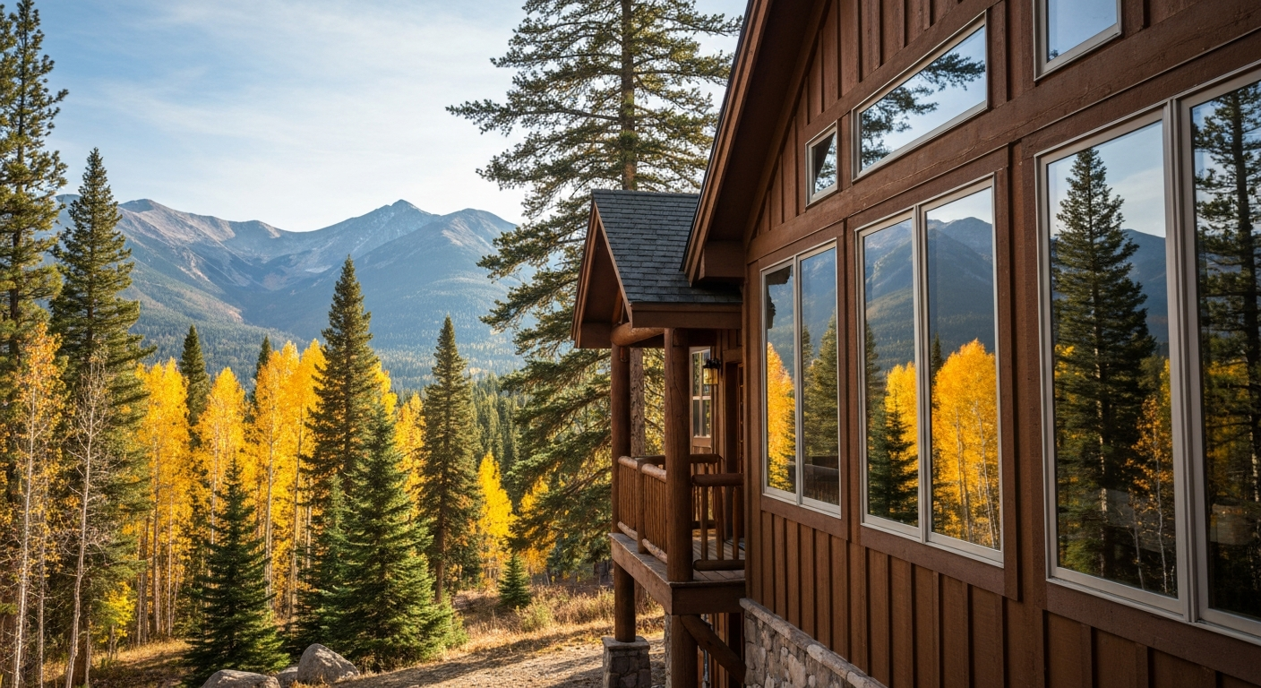 Beautiful mountain cabin with sparkling clean exterior windows