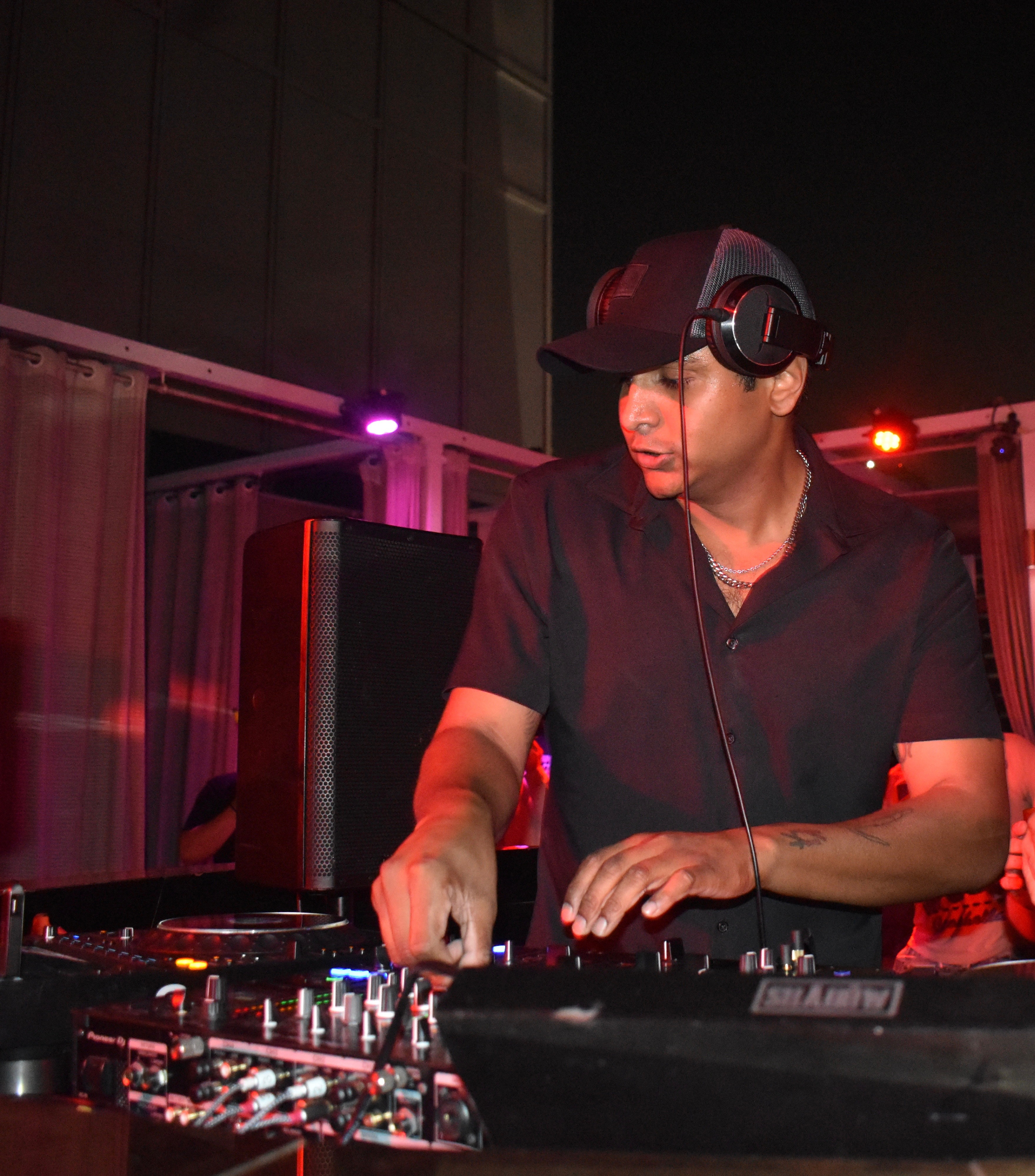 Ghandi performing a live house and techno DJ set in Southern California