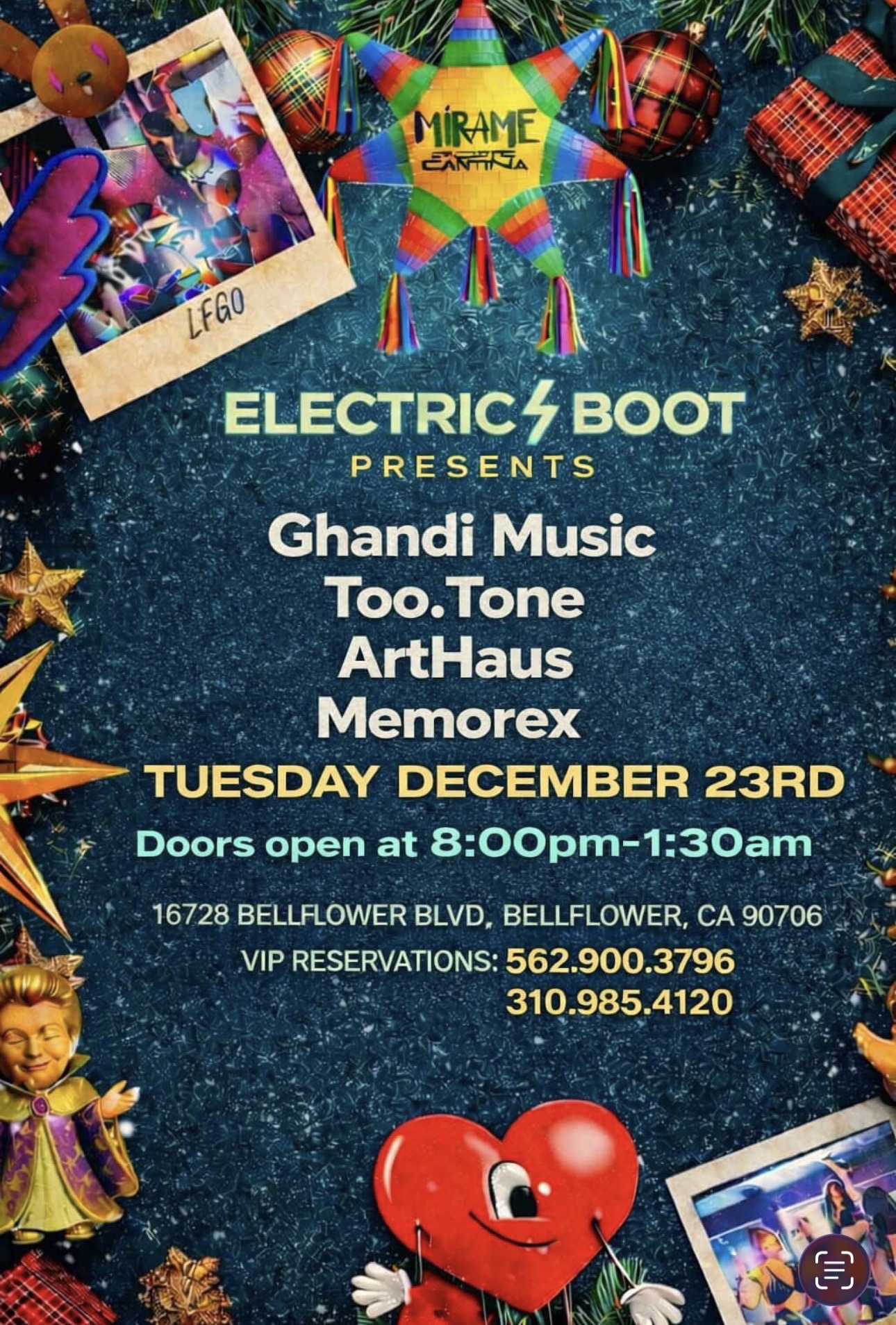 Ghandi techno night club event flyer