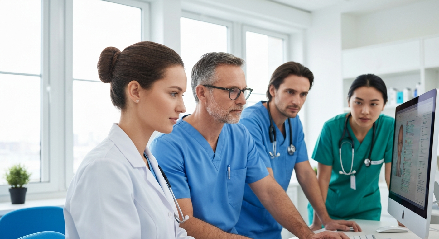 Medical staff undergoing security training