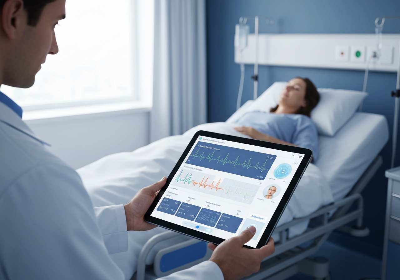 Modern healthcare IT technology concept