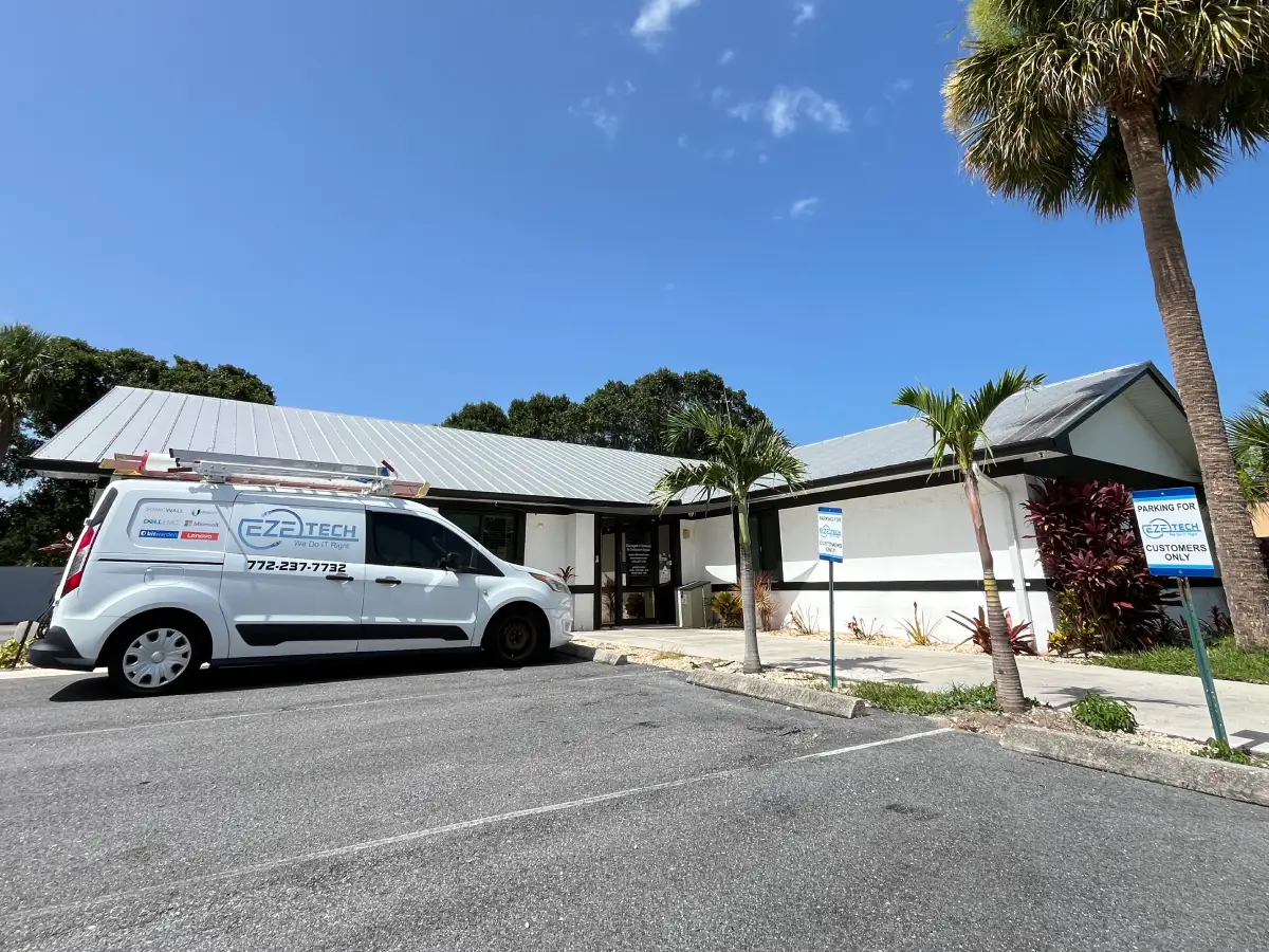 EZETech IT support vehicle outside the company's Port St. Lucie, Florida office