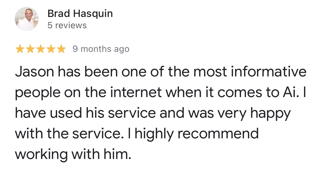 Brad Hasquin Google Review