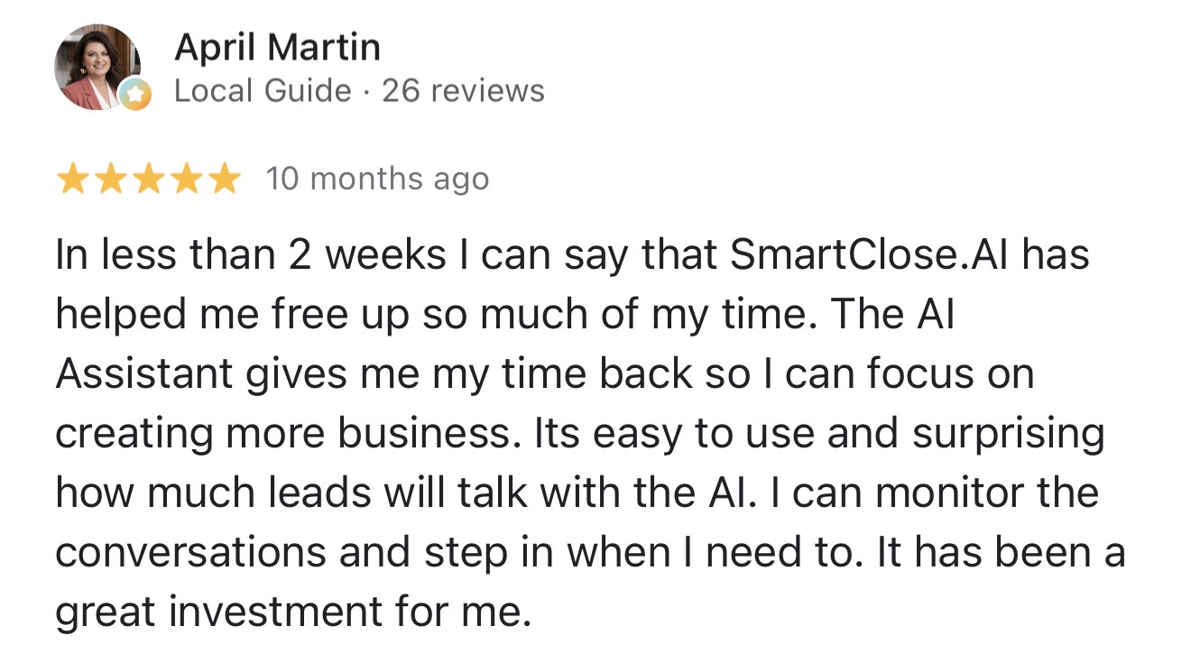 April Martin Google Review