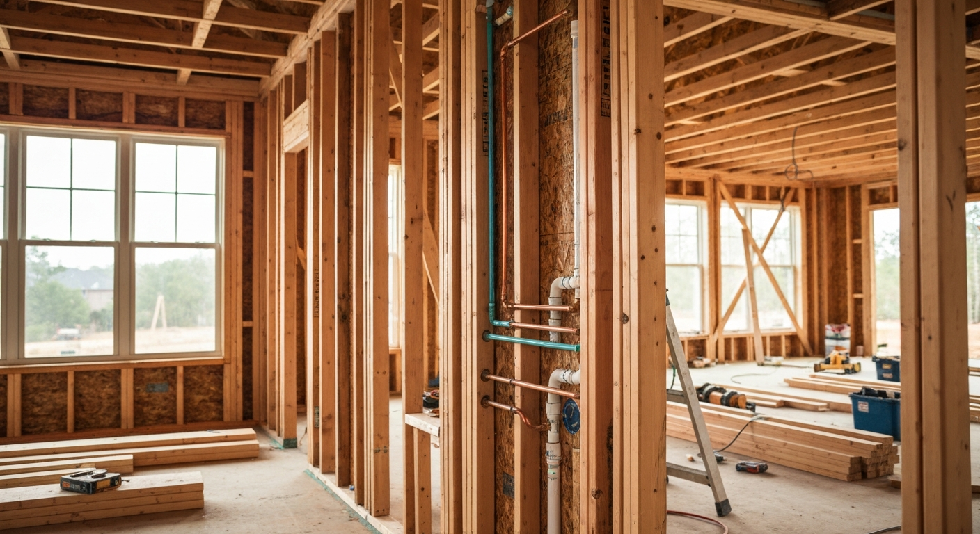 New construction plumbing rough-in Wilmington NC
