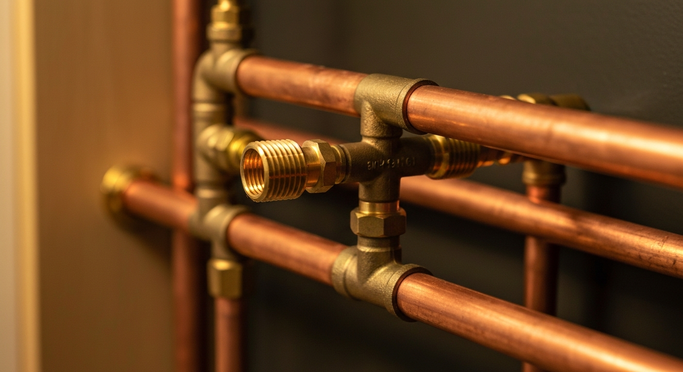 Clean copper plumbing pipes and fittings