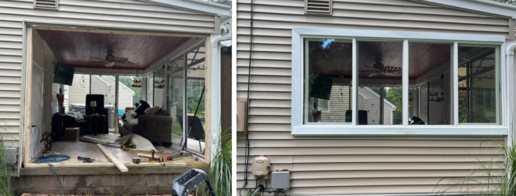 Adding a brand new exterior window to a Rochester NY home by Chase Impressions
