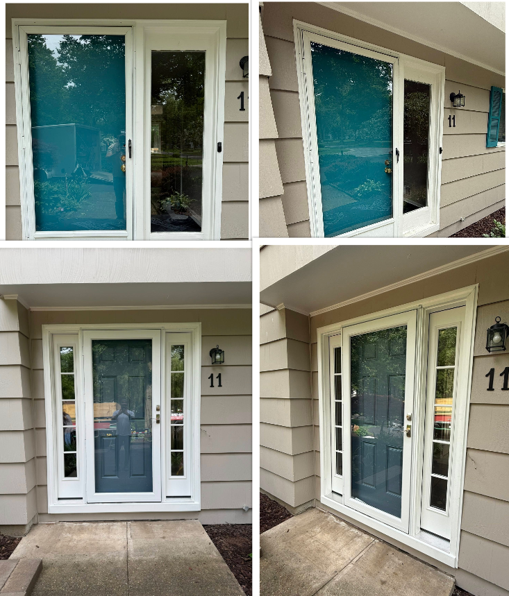 Before and after front door replacement in Rochester NY by Chase Impressions