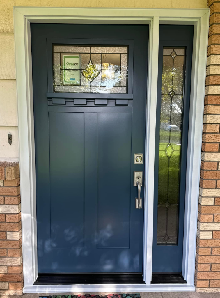 Brand new front door installation in Rochester NY — beautiful tall entry door by Chase Impressions