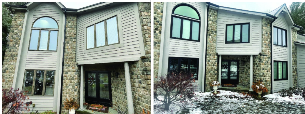 Before and after window replacement in Rochester NY — old windows replaced with energy efficient models by Chase Impressions