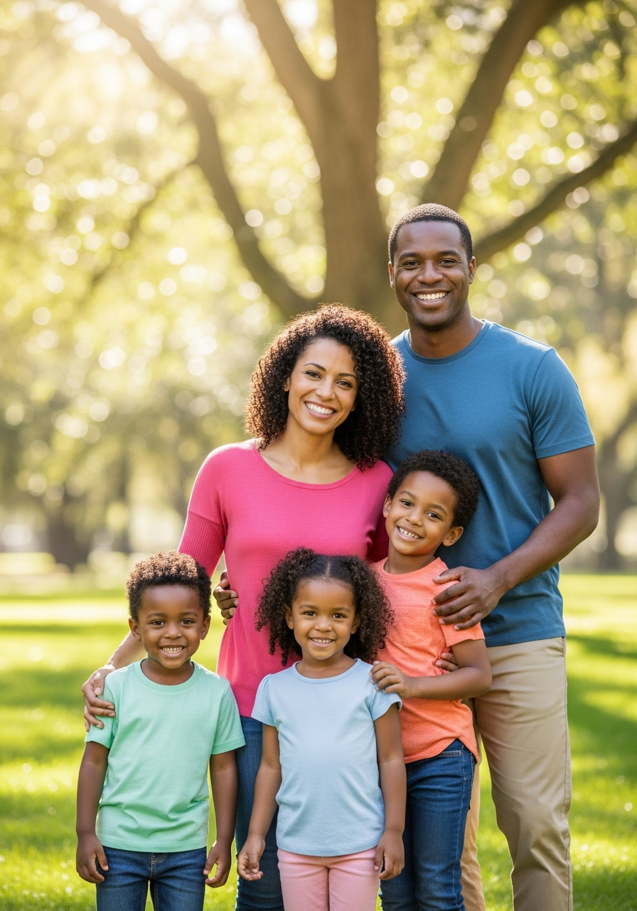 Familia feliz y protegida
