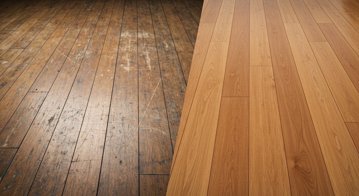 Before and after flooring