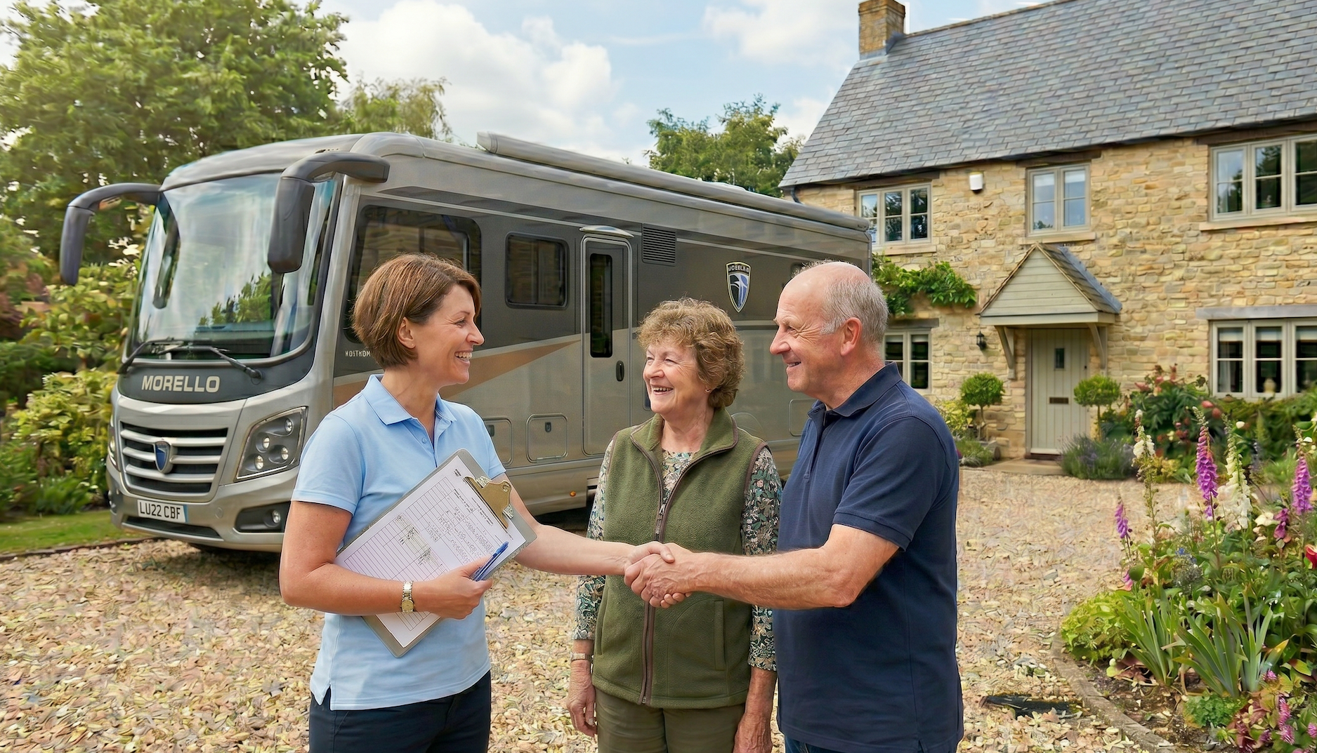 seller with motorhome