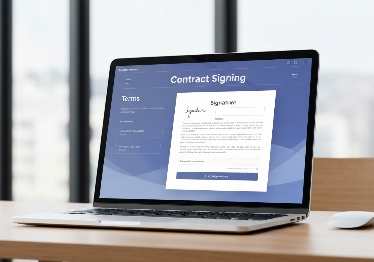 Digital contract e-signature interface