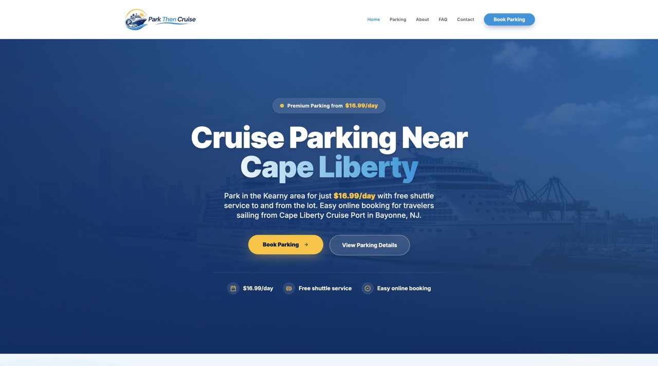 Parking Services Website Mockup