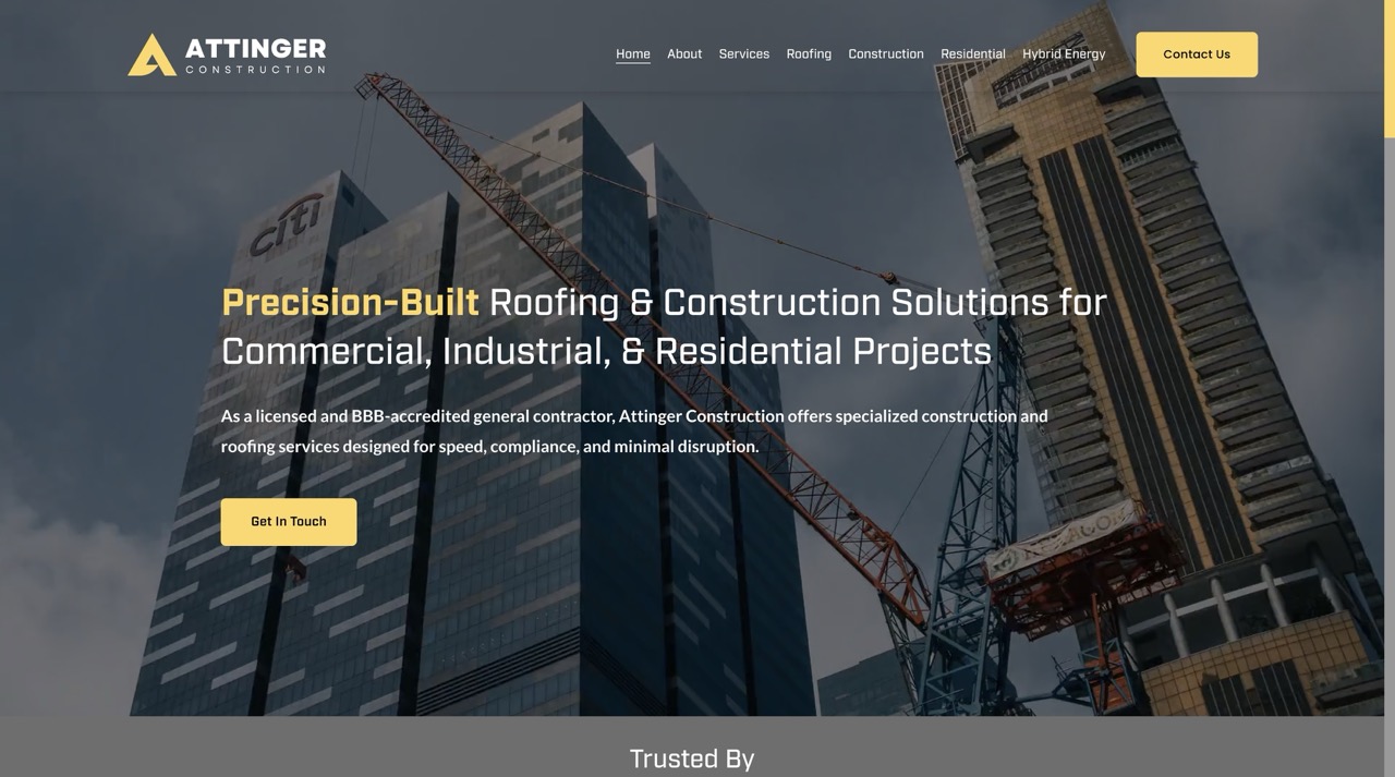 Contractor Website Mockup
