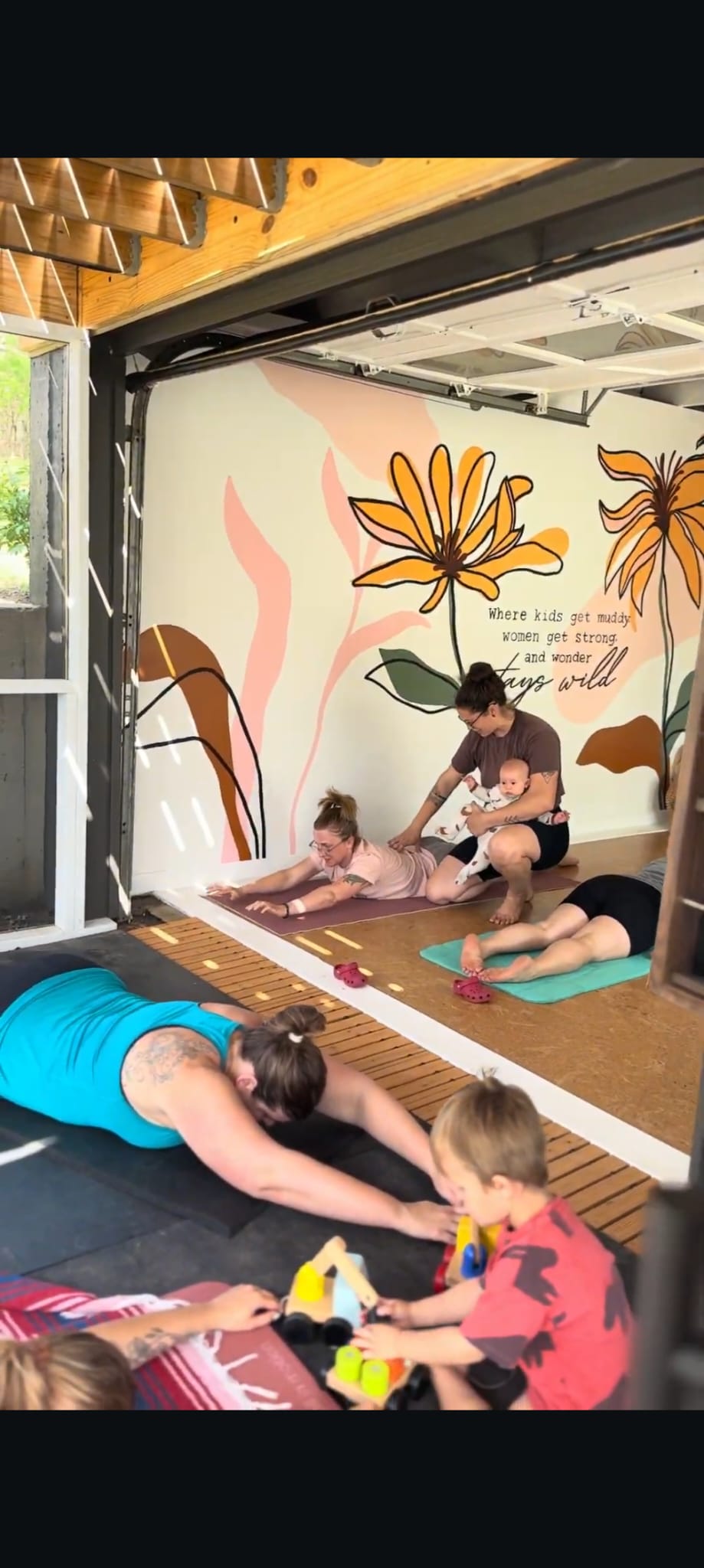 Mothers doing functional movement together