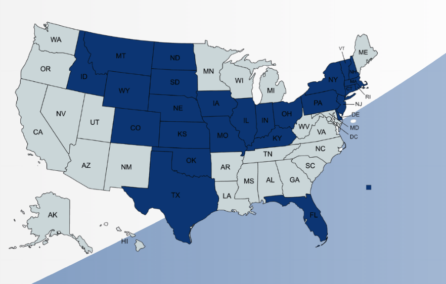 National Service Area Map